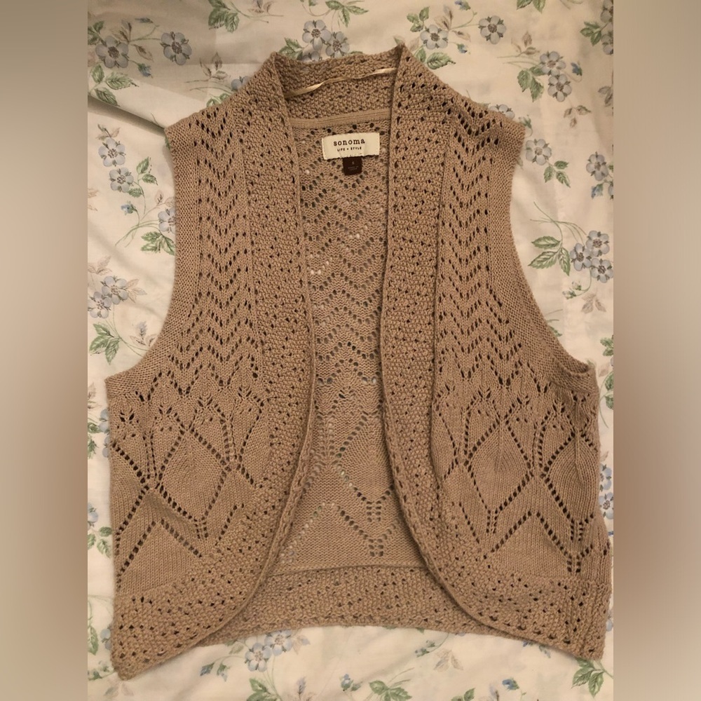 5/$25 Sonoma Women's Lightweight Boho Open-Front Vest